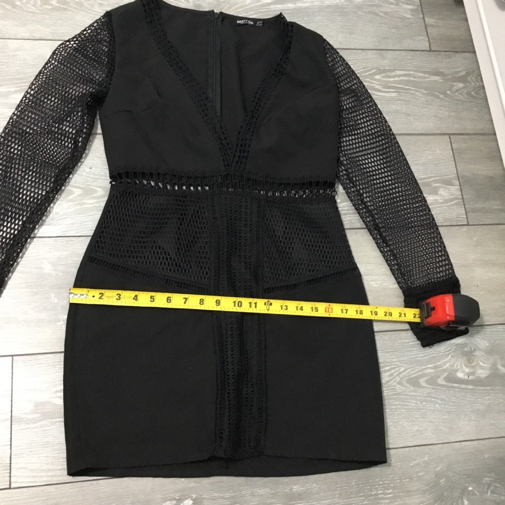 NASTY GAL Lets Net To It Mesh Fishnet Detail Mini Dress size US10 - Picture 6 of 12